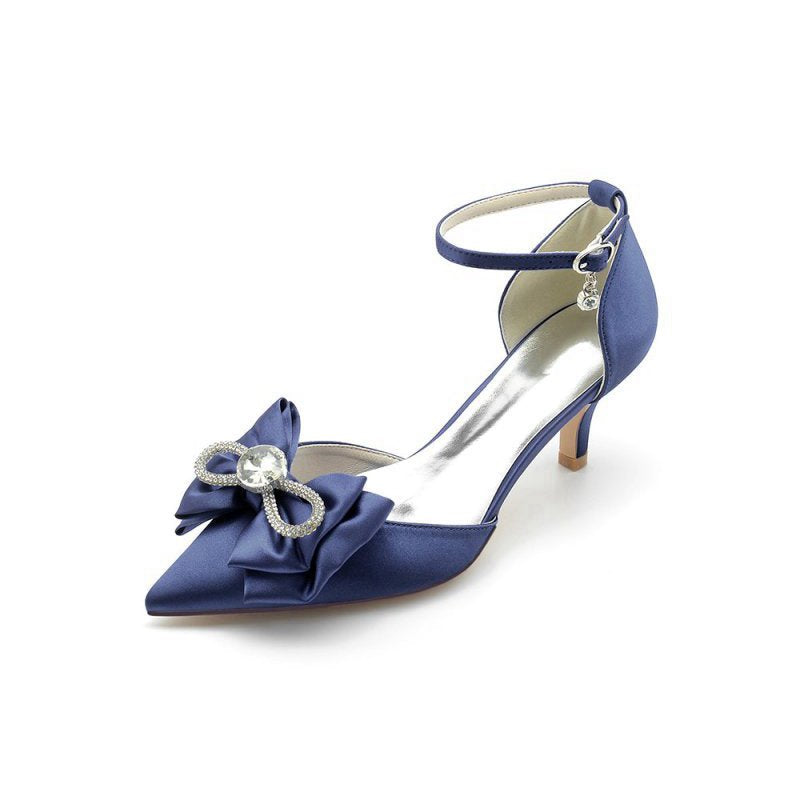 Ankle Strap Stiletto Heels with Bow