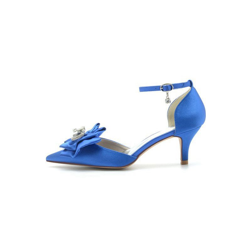 Ankle Strap Stiletto Heels with Bow