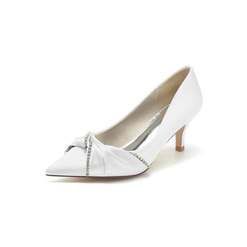 Crystal Bow Wedding Stiletto Heels with Rhinestone
