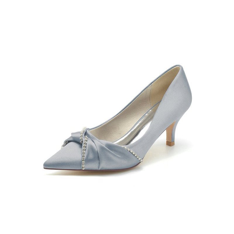 Crystal Bow Wedding Stiletto Heels with Rhinestone