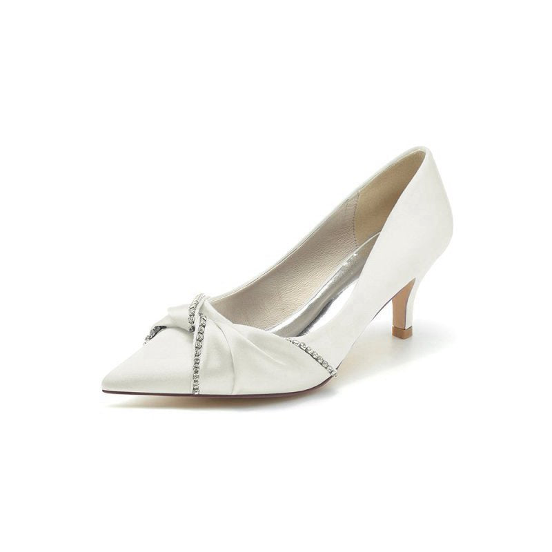 Crystal Bow Wedding Stiletto Heels with Rhinestone