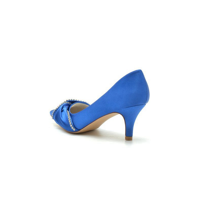 Crystal Bow Wedding Stiletto Heels with Rhinestone