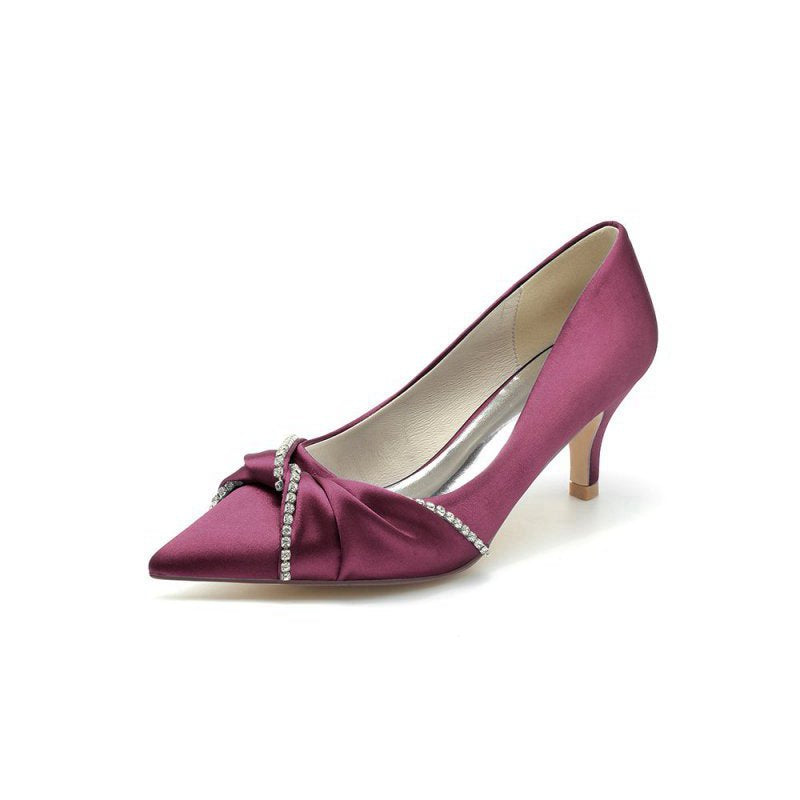 Crystal Bow Wedding Stiletto Heels with Rhinestone