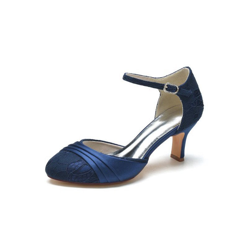 Lace Pointed Toe Satin Wedding Shoes