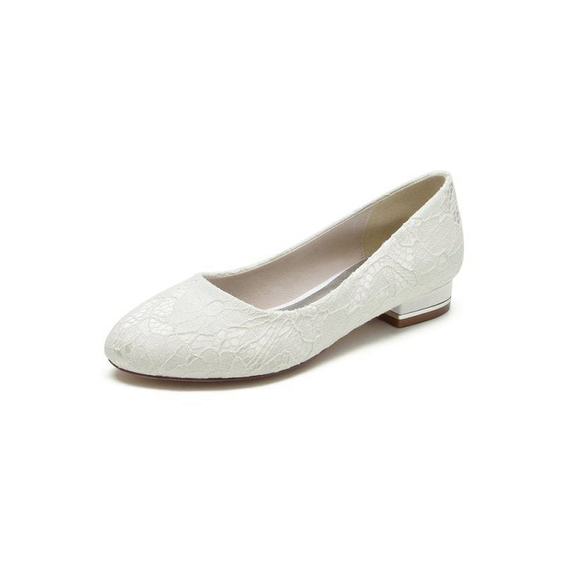 Lace Round Toe Flats