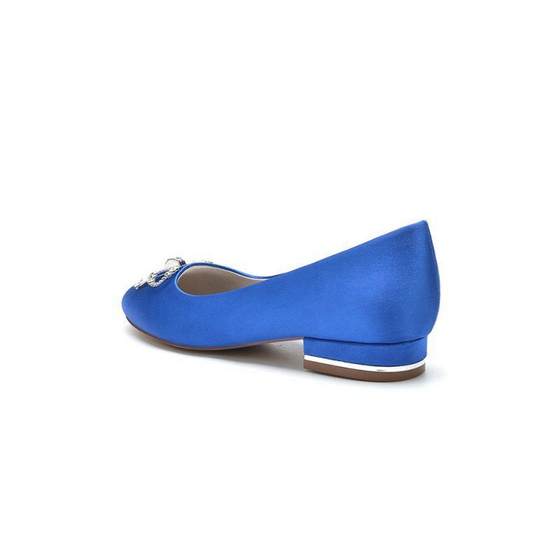 Crystal Bow Round Toe Flats