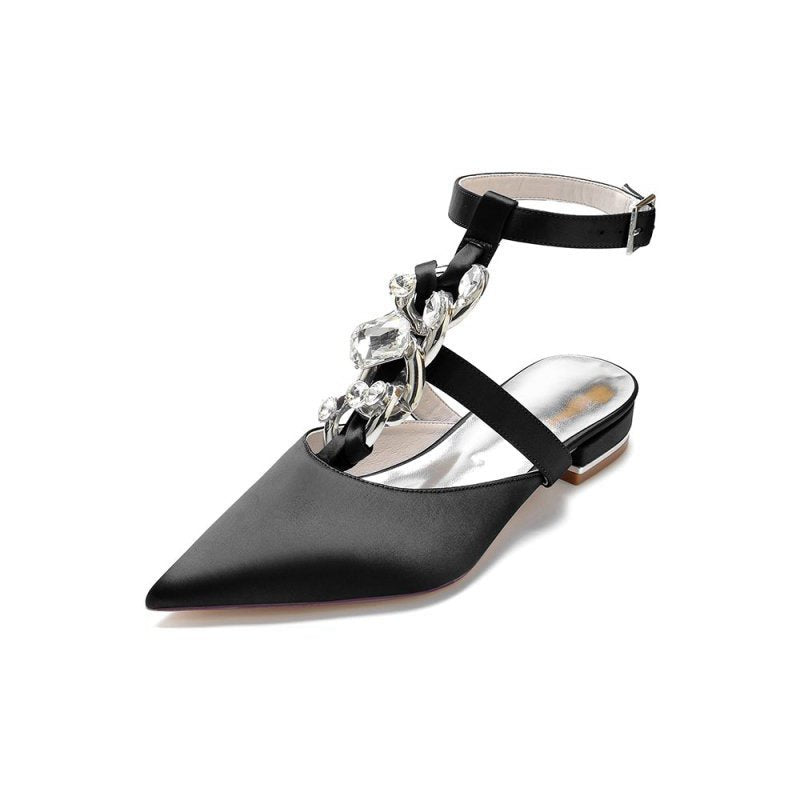 Crystal Chain Pointed Toe Flats