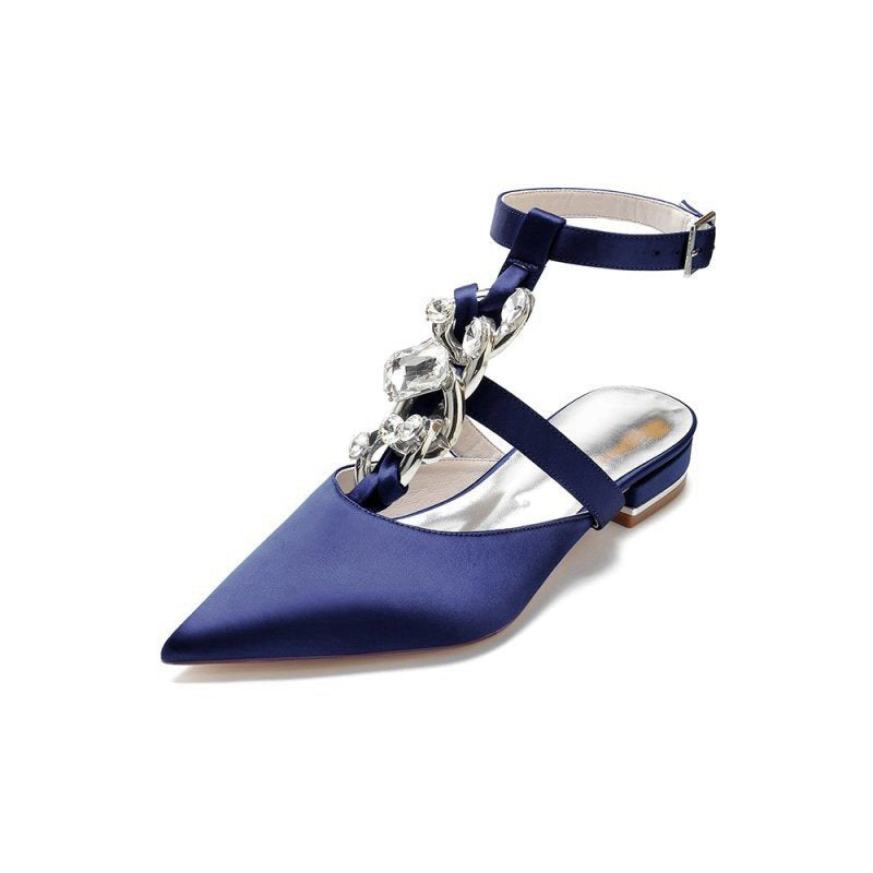 Crystal Chain Pointed Toe Flats