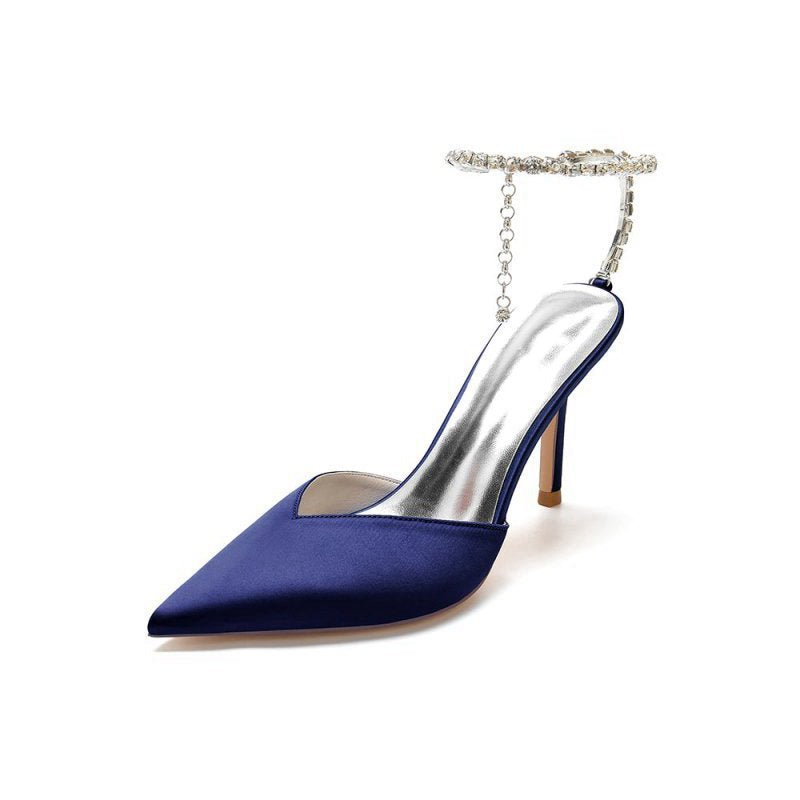 Crystal Strap Pointed Toe High Heels