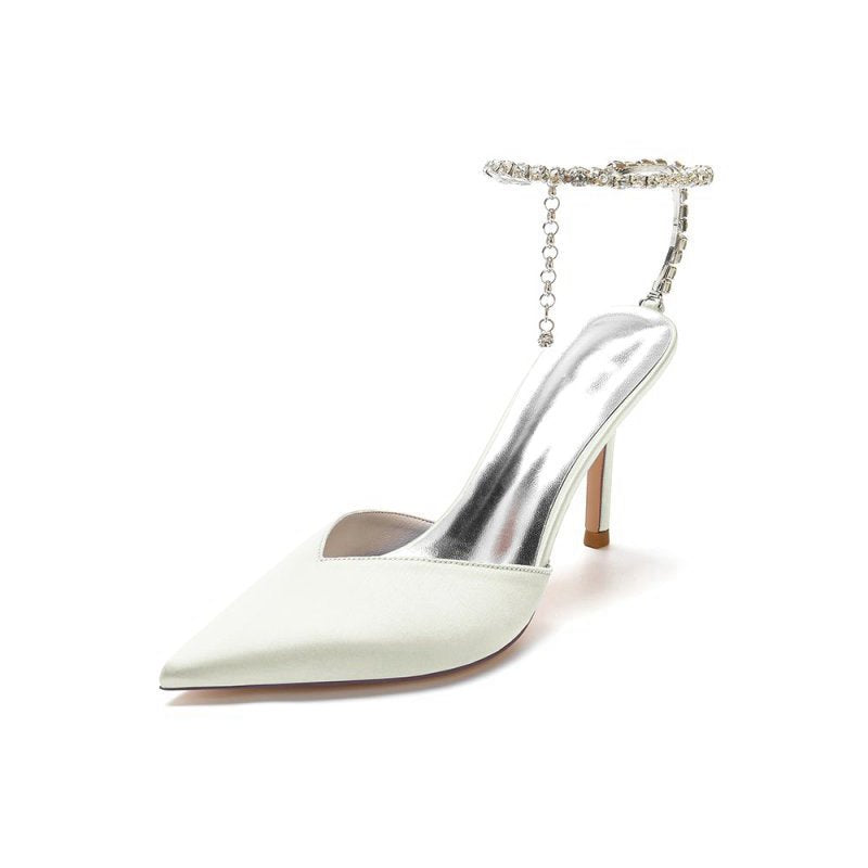Crystal Strap Pointed Toe High Heels