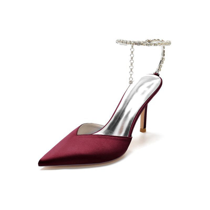 Crystal Strap Pointed Toe High Heels