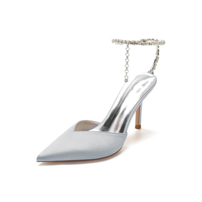 Crystal Strap Pointed Toe High Heels