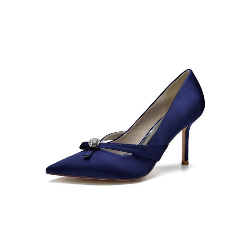 Crystal Bow Tie Pointed Toe High Heels