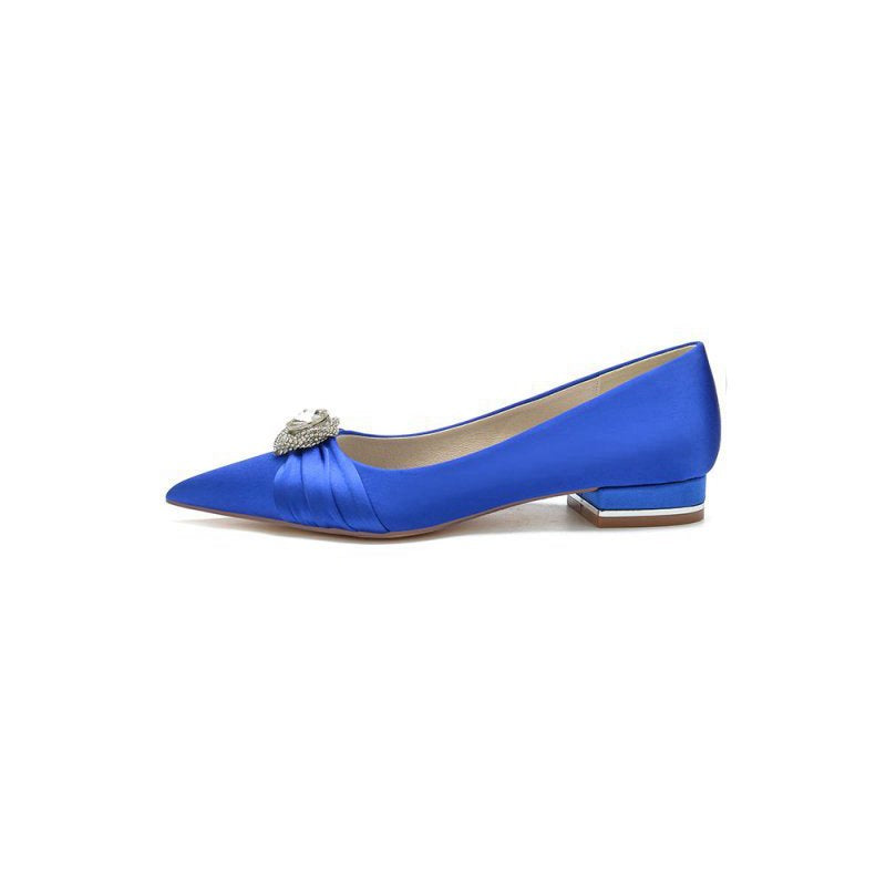 Cocktail Pointed Toe Flats With Crystal