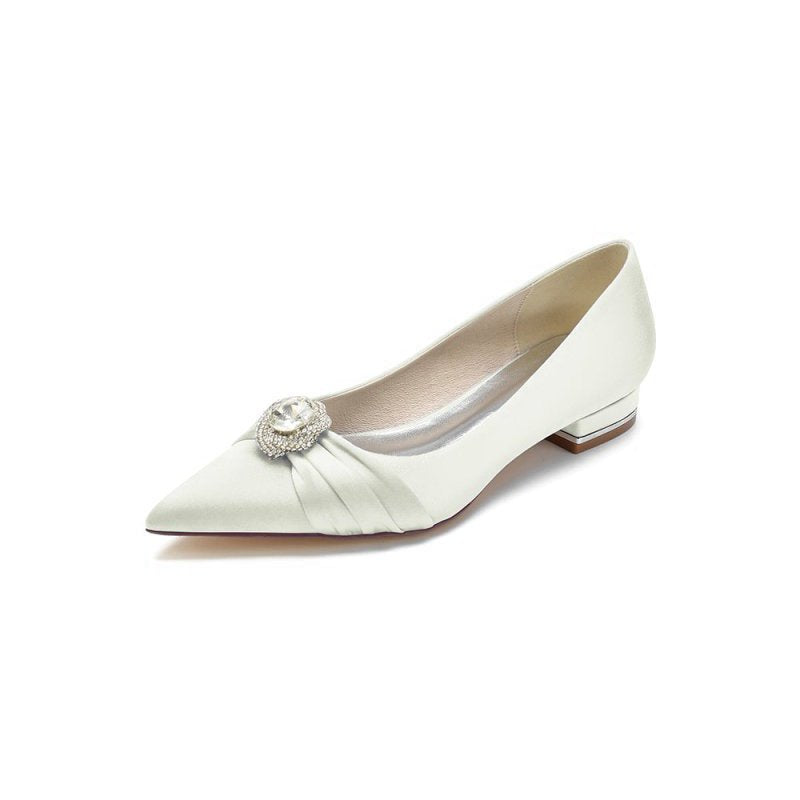 Cocktail Pointed Toe Flats With Crystal