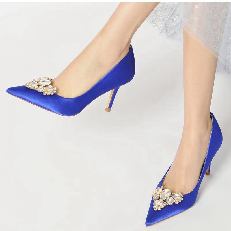 Cocktail Pointed Toe Crystal Heels