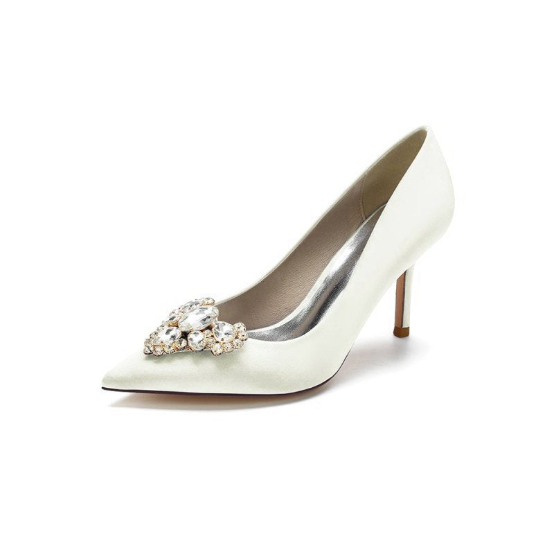 Cocktail Pointed Toe Crystal Heels