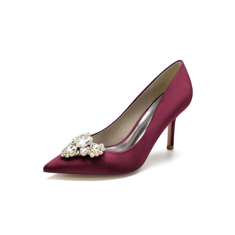 Cocktail Pointed Toe Crystal Heels