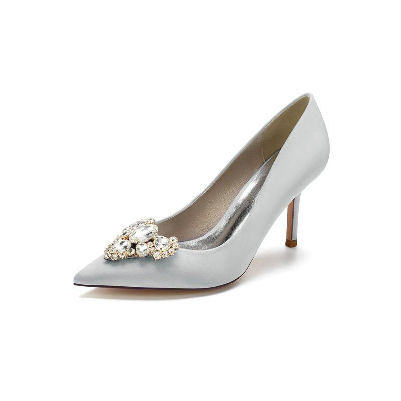 Cocktail Pointed Toe Crystal Heels