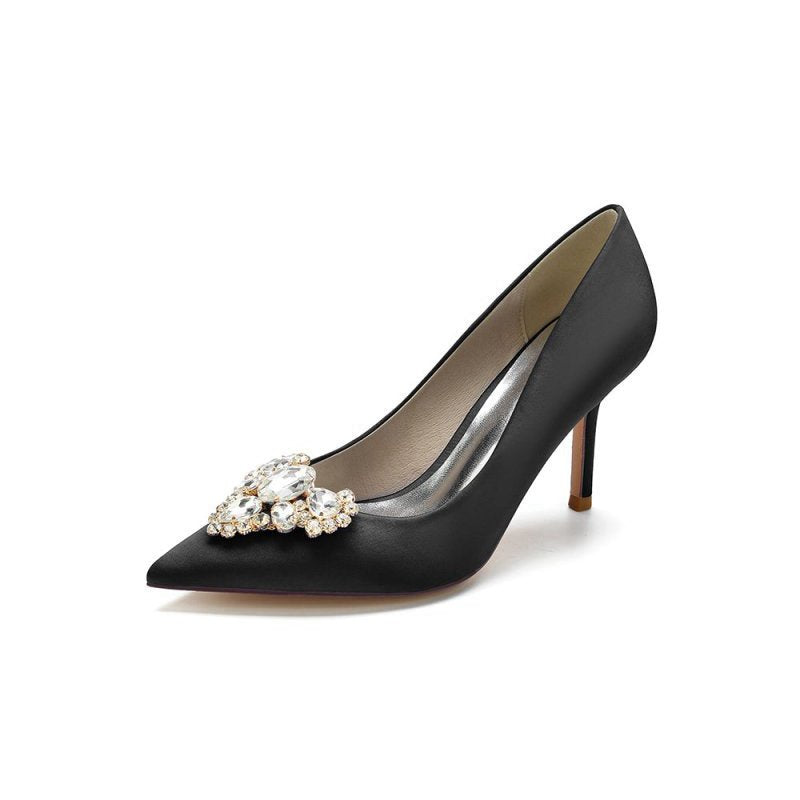 Cocktail Pointed Toe Crystal Heels