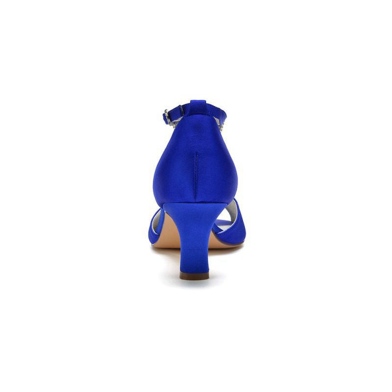 Cocktail Open Toe Tassel Strap Chunky Heels