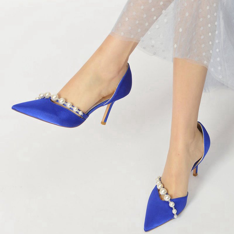 Cocktail Pointed Toe Pearl Heels