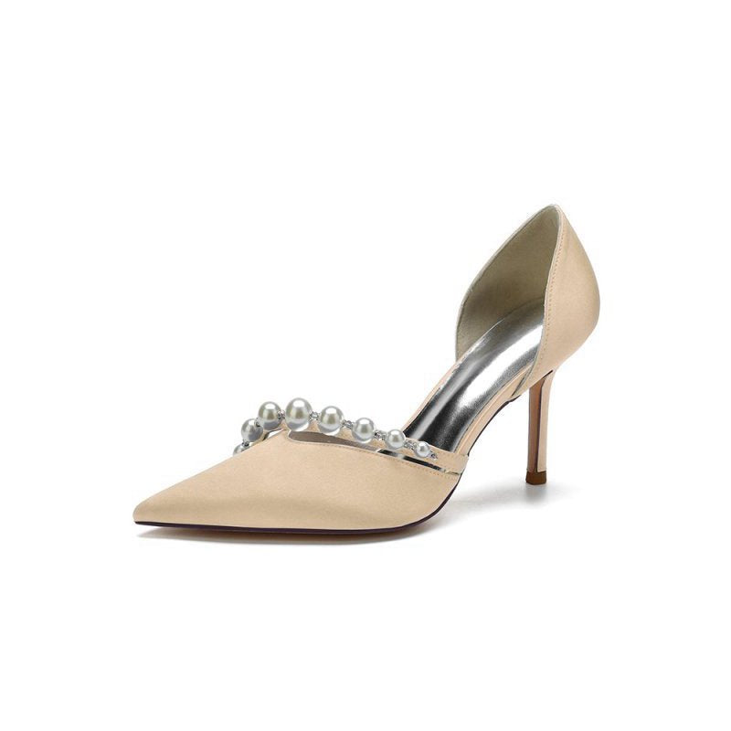 Cocktail Pointed Toe Pearl Heels