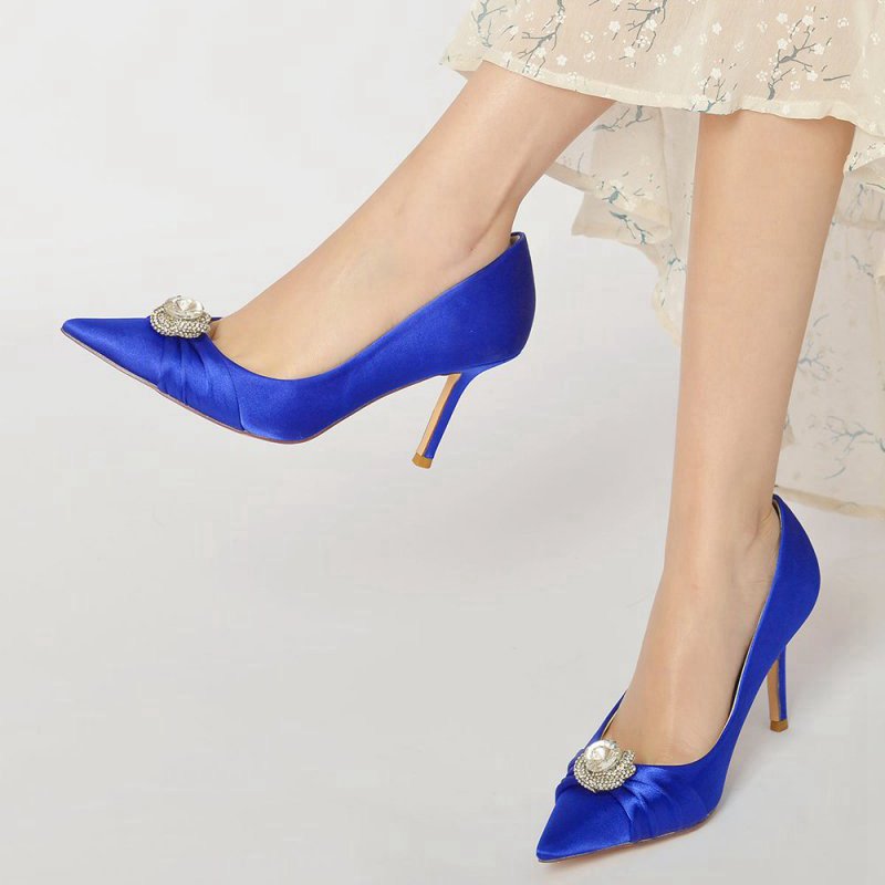 Cocktail Pointed Toe Crystal High Heels