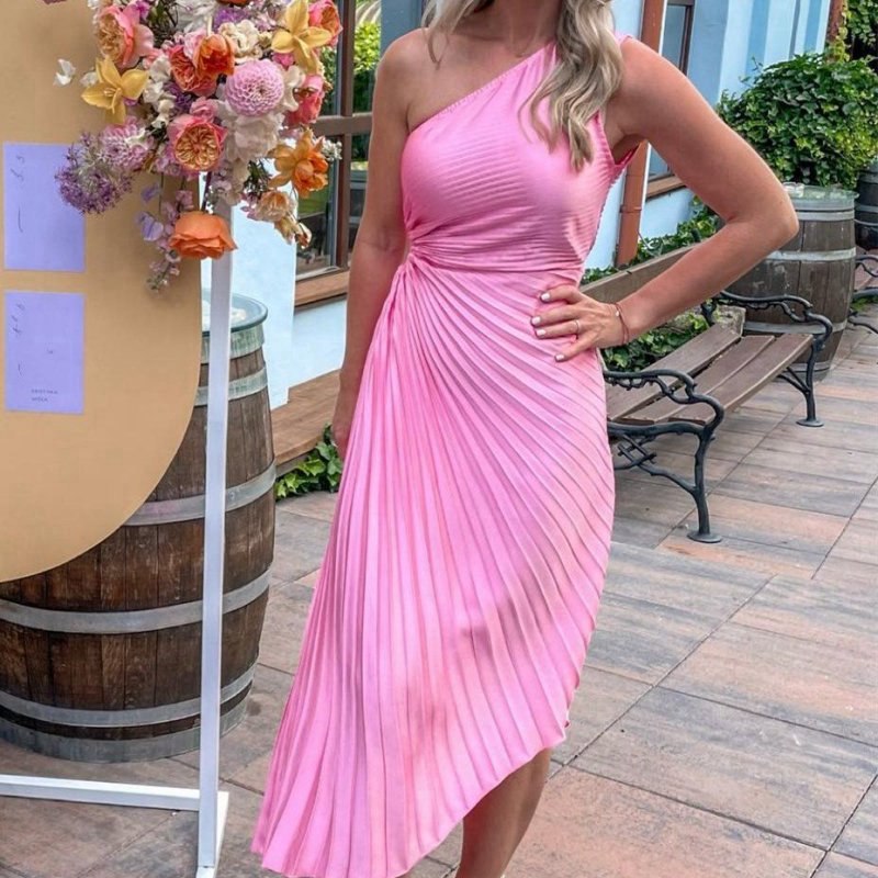 One-Shoulder Cutout High-Low Bridesmaid Dresses
