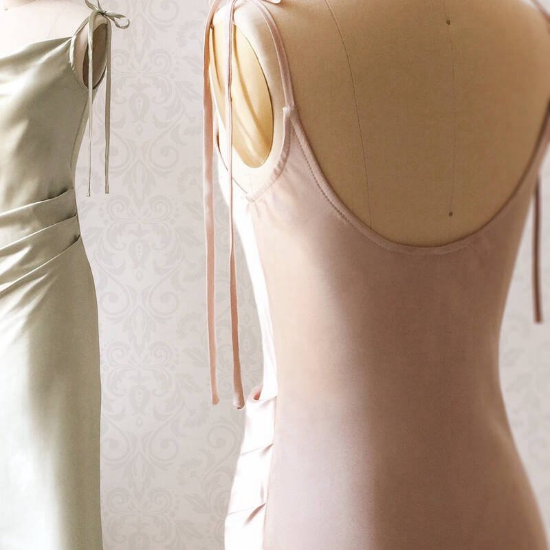 Sheath Long Bridesmaid Dresses with Tie Shoulder
