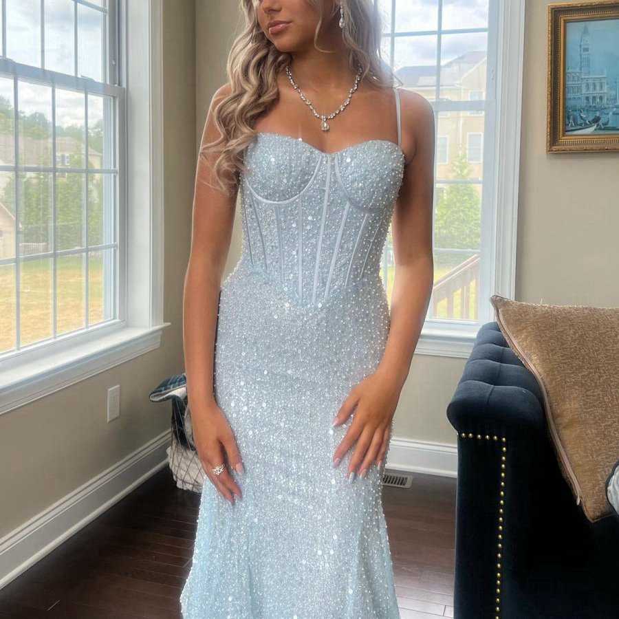 Mermaid Sweetheart Sequins Prom Dresses