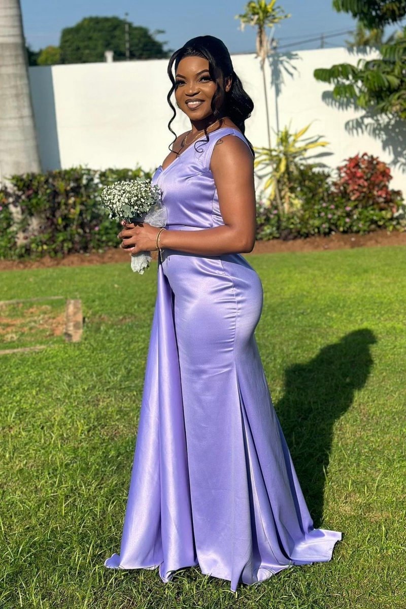 One Shoulder Sheath Long Bridesmaid Dresses