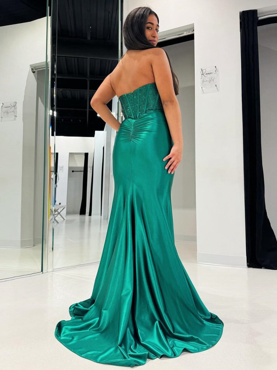 Beaded Sweetheart Mermaid Long Prom Dresses