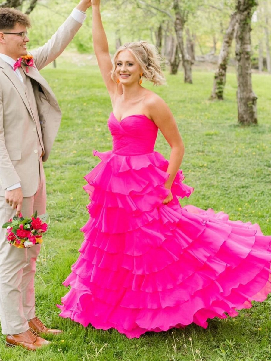 Sweetheart Chiffon Tie A-line Prom Dresses