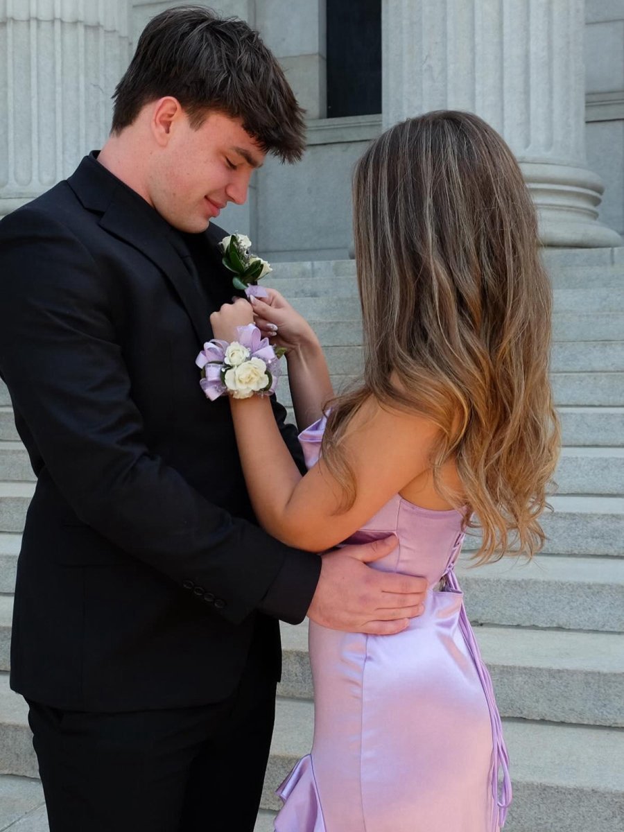 Mermaid Straps Cowl Neck Satin Long Prom Dresses