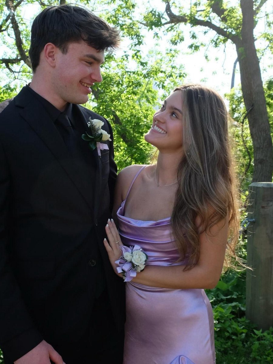 Mermaid Straps Cowl Neck Satin Long Prom Dresses