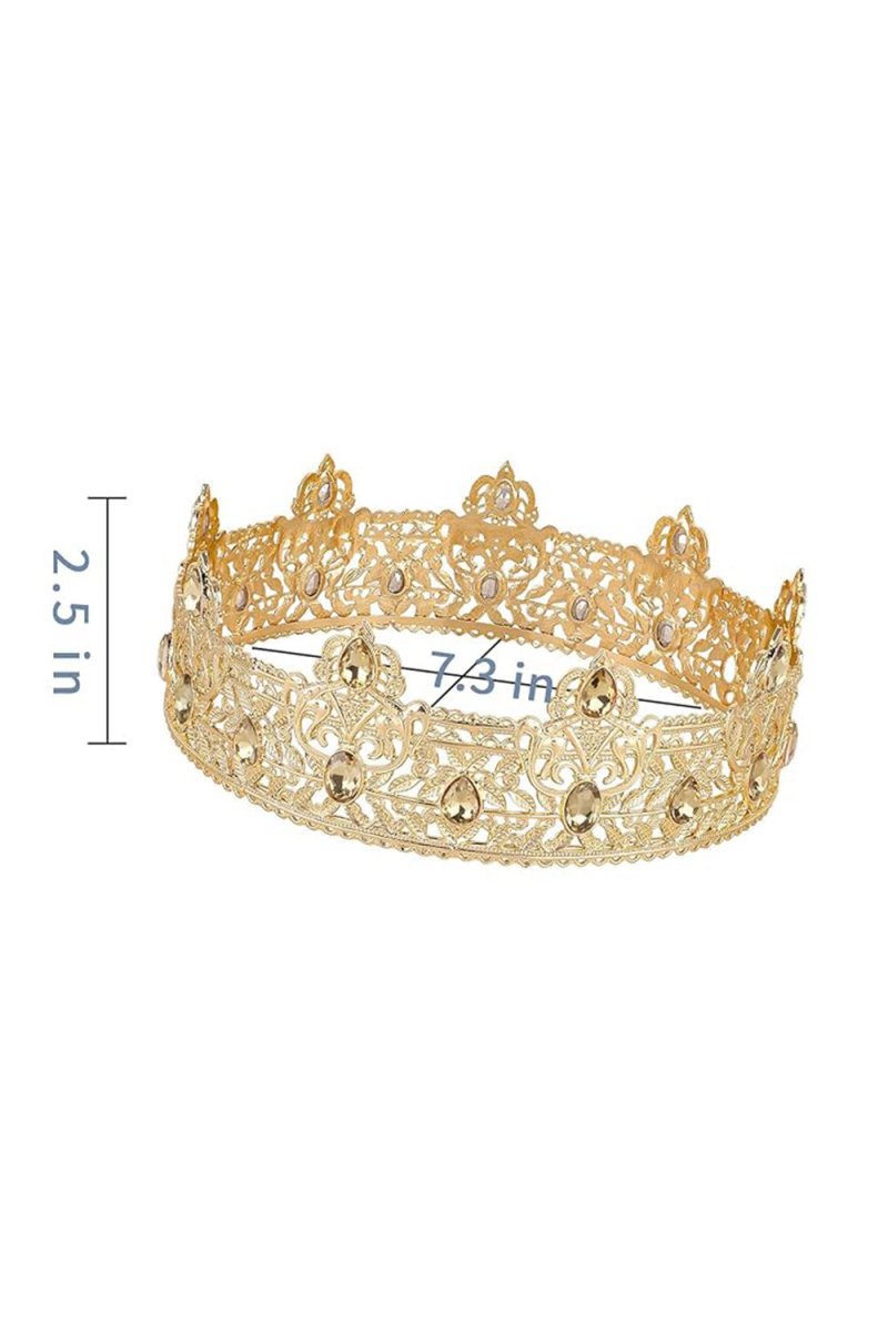 Champagne Rhinestone Birthday Crown for Men