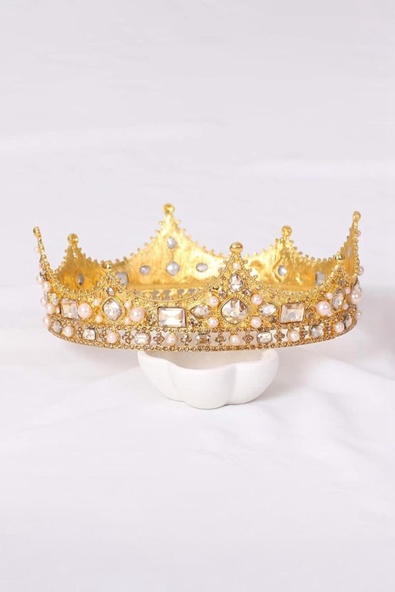 Baroque Vintage Crystal Pearl Crown
