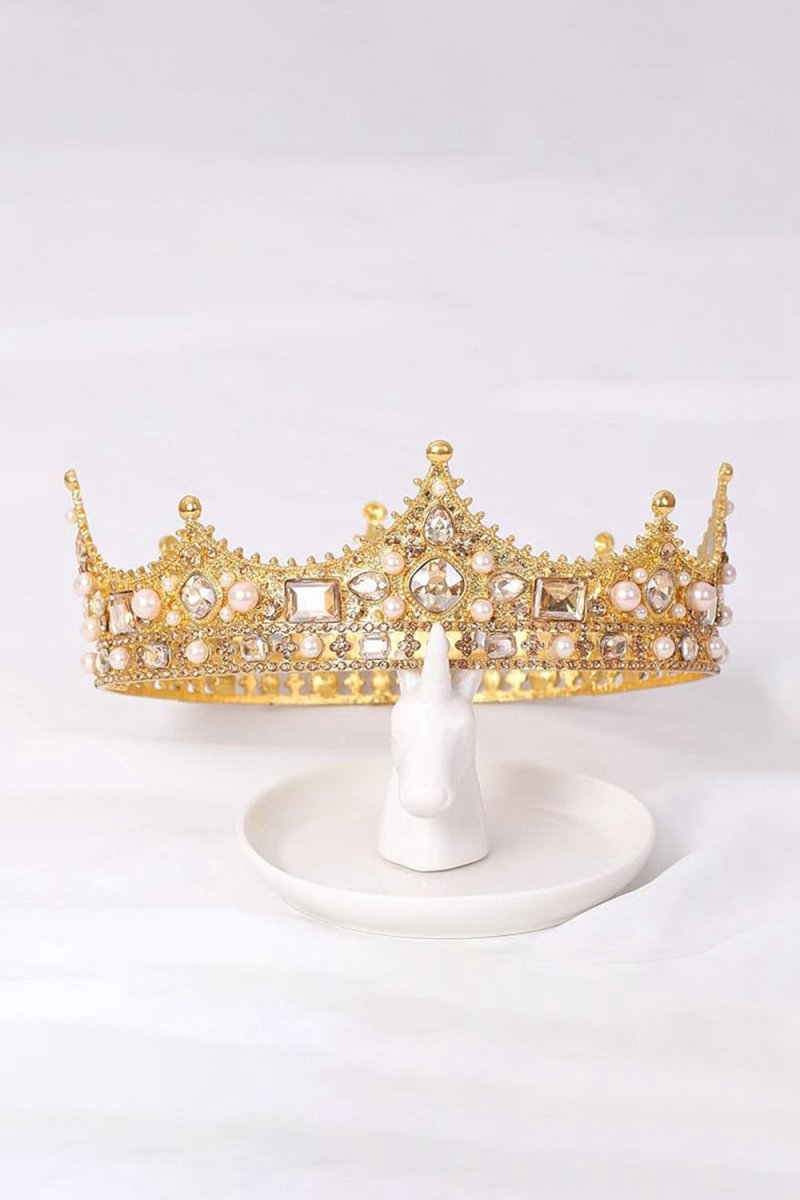 Baroque Vintage Crystal Pearl Crown