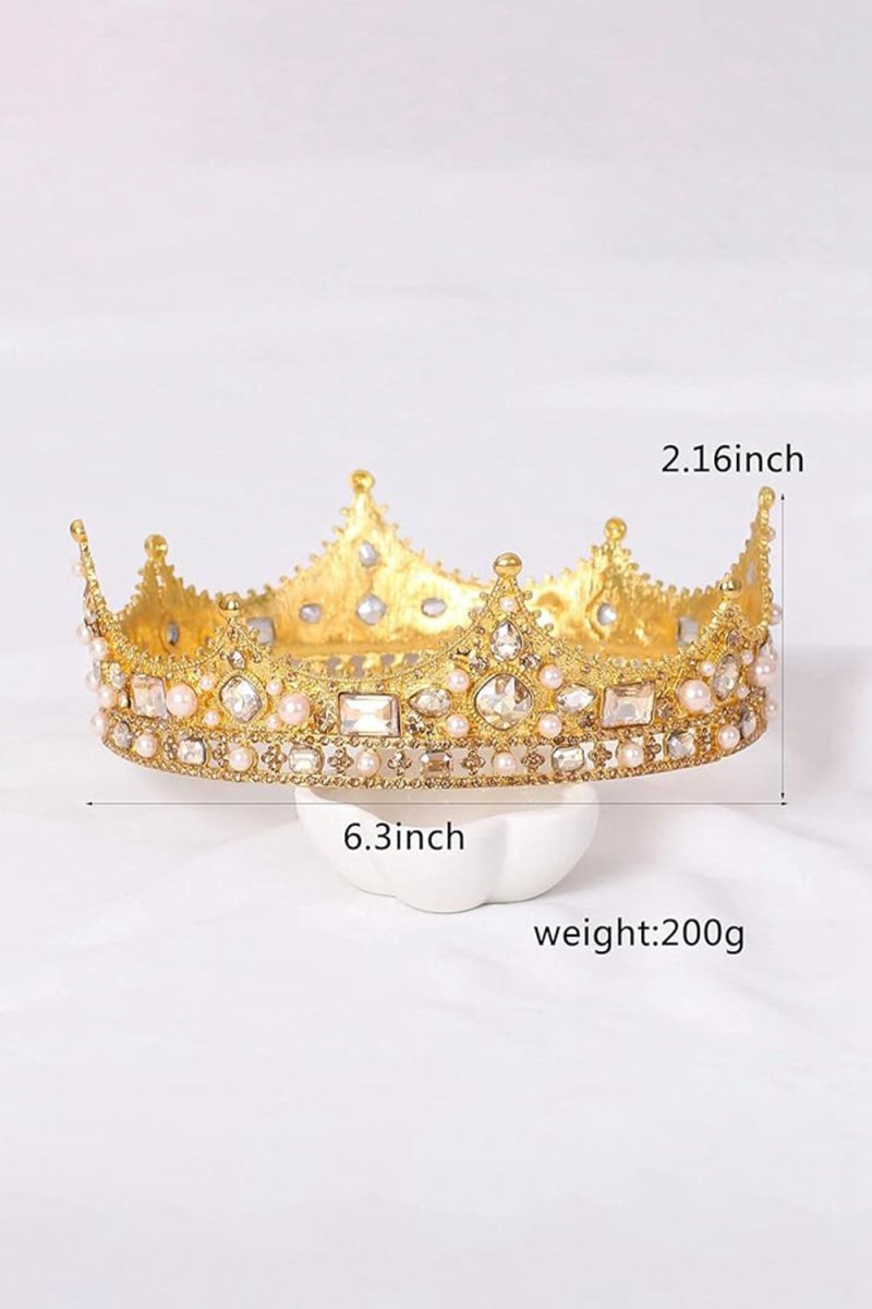 Baroque Vintage Crystal Pearl Crown