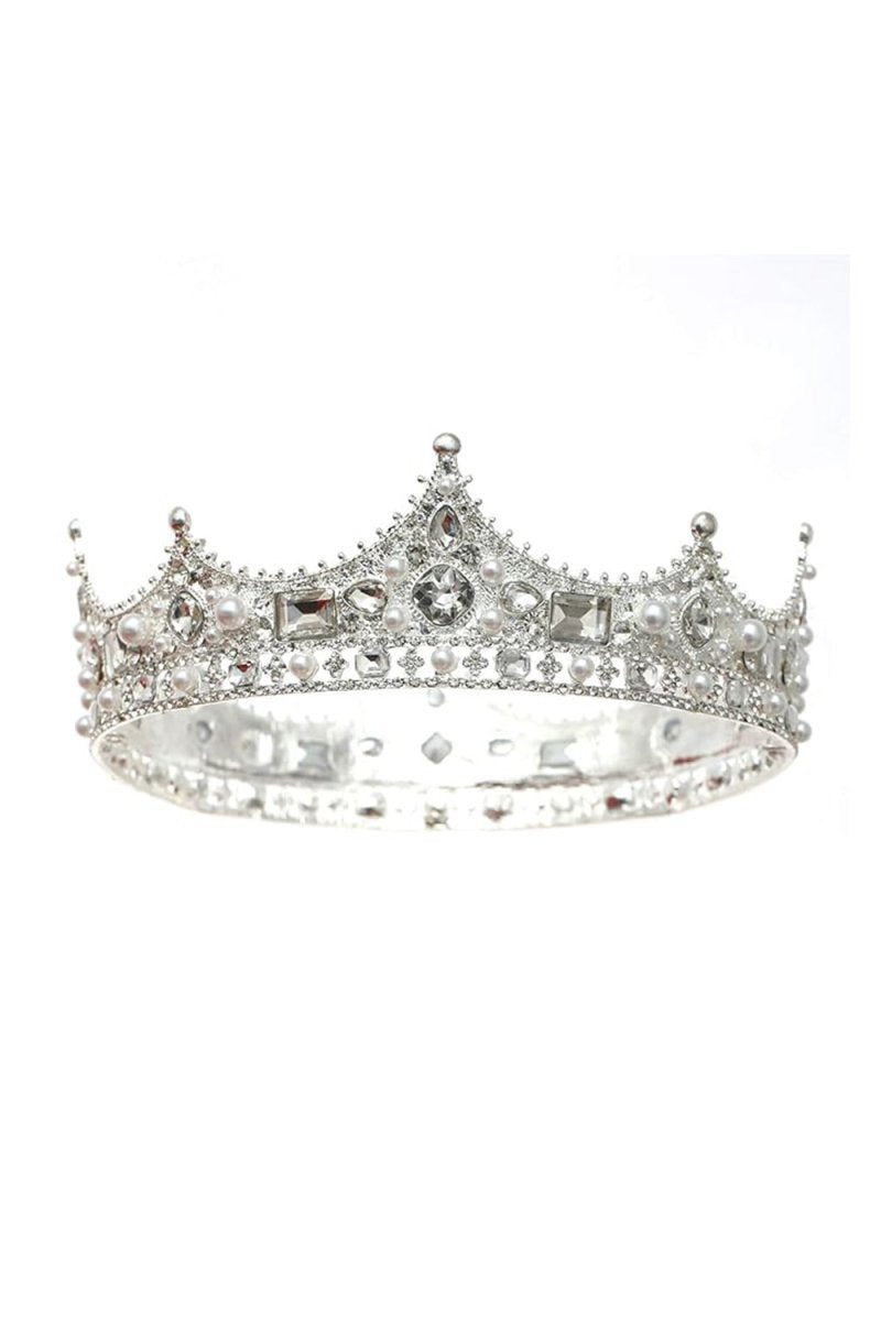 Baroque Vintage Crystal Pearl Crown