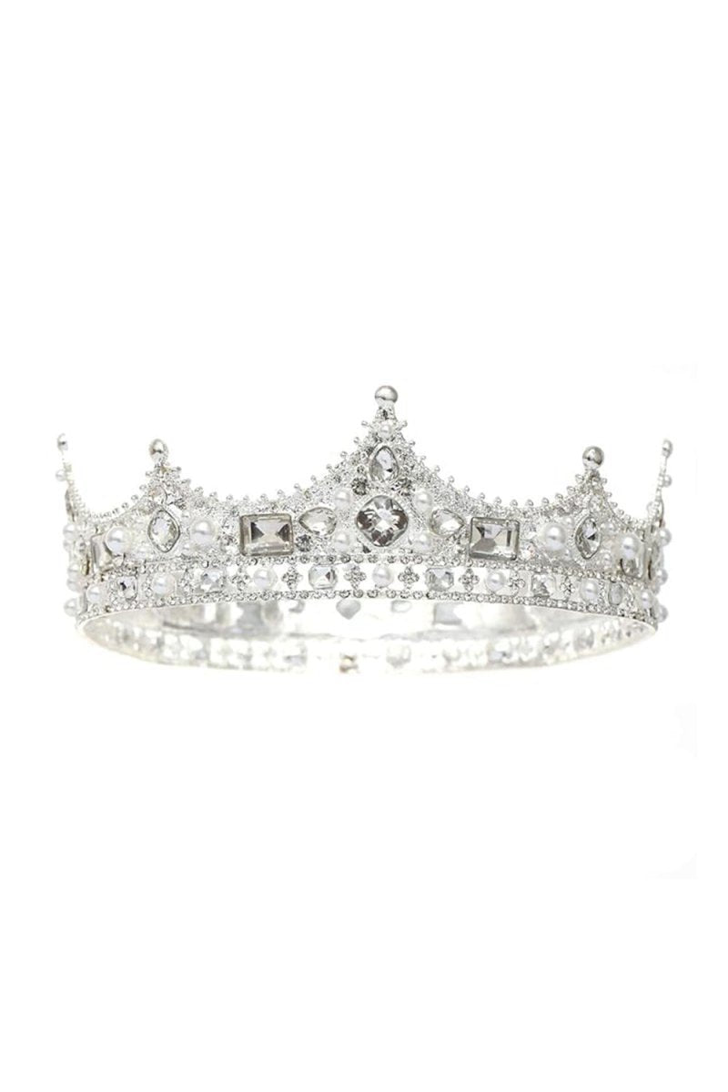 Baroque Vintage Crystal Pearl Crown