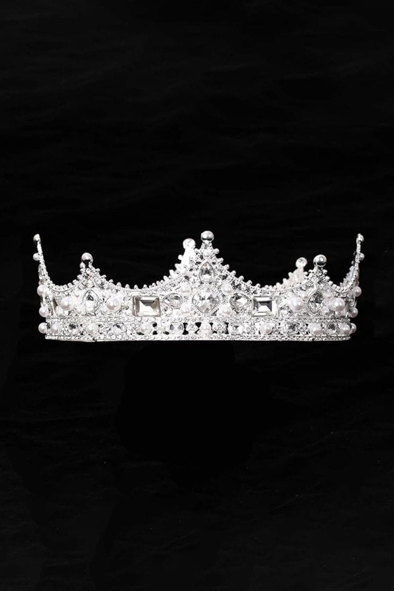 Baroque Vintage Crystal Pearl Crown