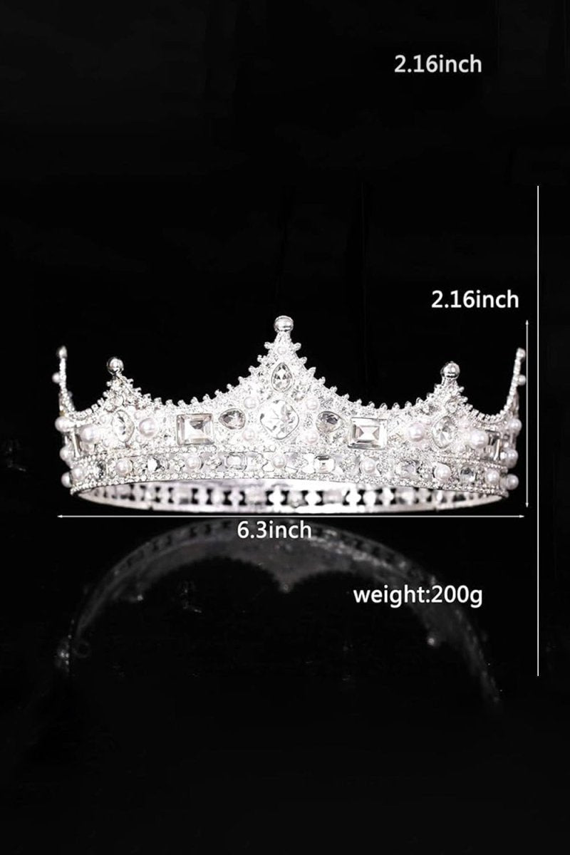 Baroque Vintage Crystal Pearl Crown