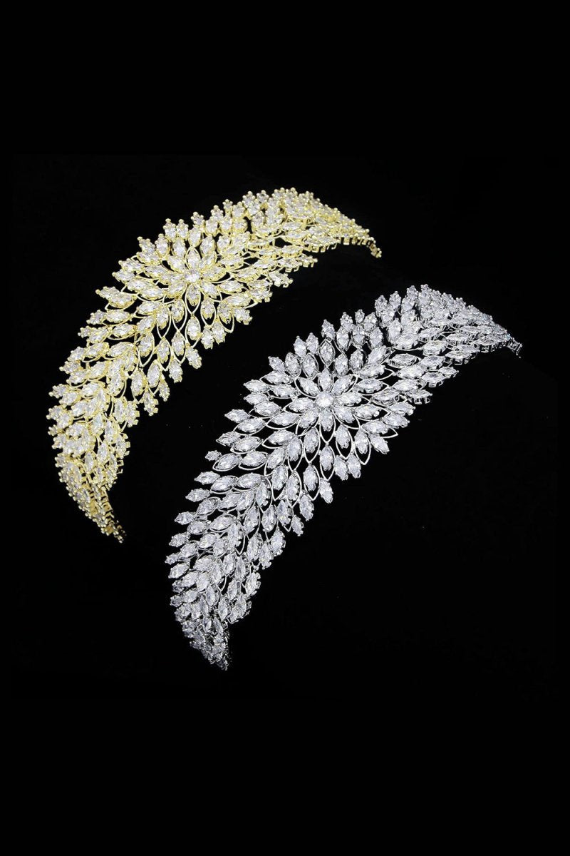 Gold Hair Pieces Crystal Crowns