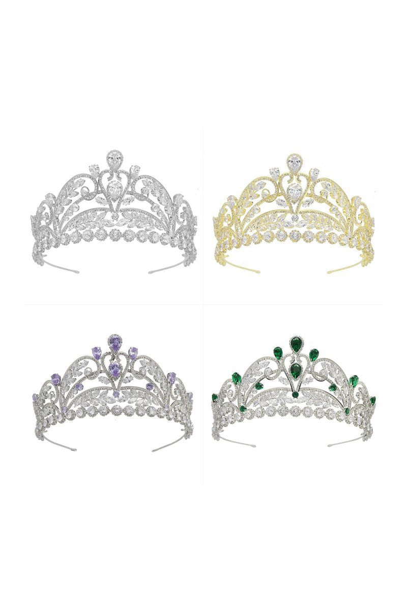 Gold Cubic Zirconia Bridal Tiara