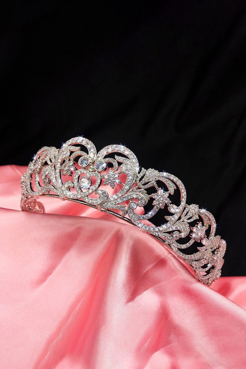 Silver Rheinstone Rhodium plated Princess Tiara
