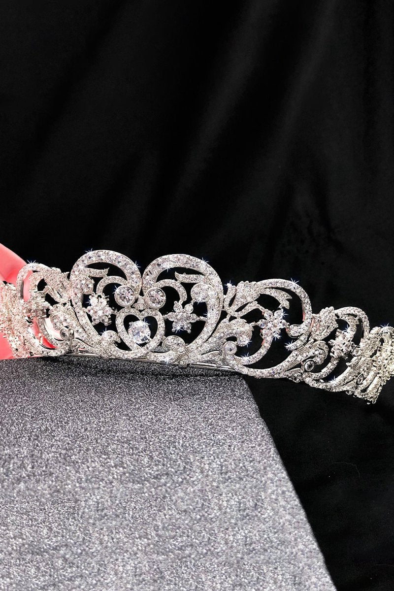 Silver Rheinstone Rhodium plated Princess Tiara