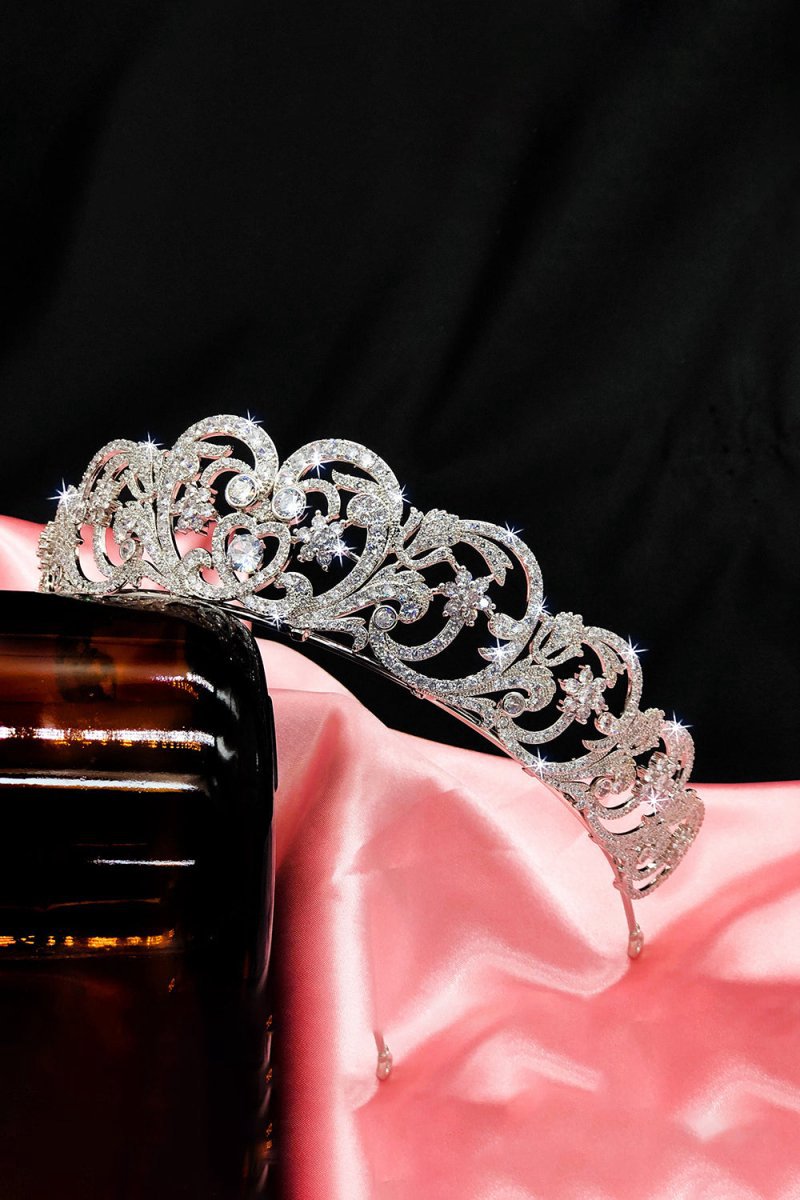 Silver Rheinstone Rhodium plated Princess Tiara