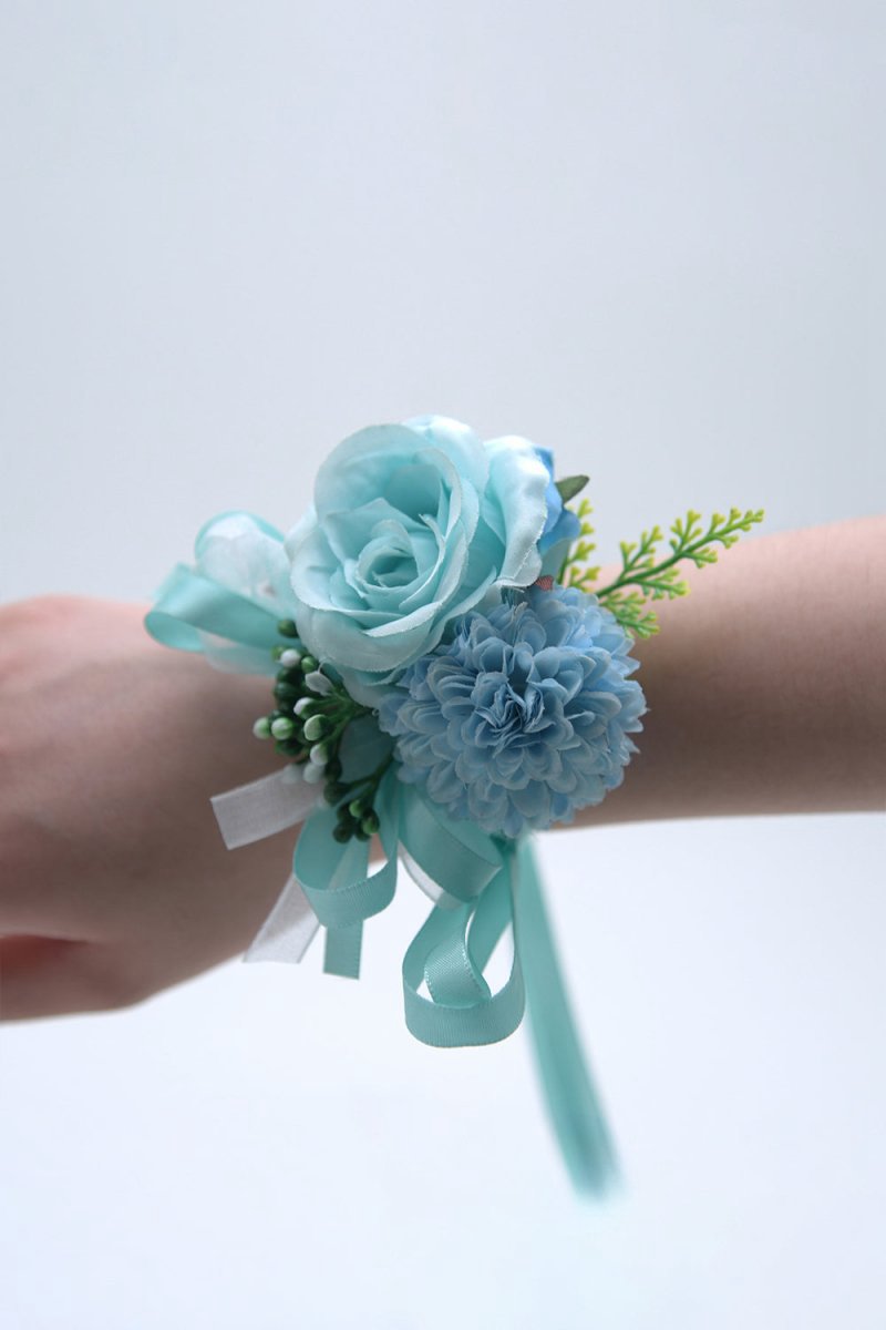 Artificial Silk Roses Bridesmaid Wrist Corsage